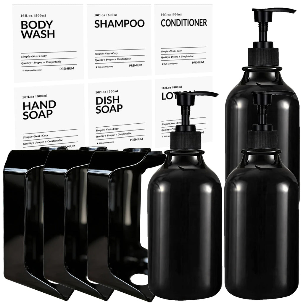 Wall Mount Shampoo & Conditioner Dispenser – 2 or 3 Chamber Set Shower Dispenser Set PRIMED 3pcs white