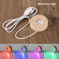 USB Wooden LED Light Base 6cm | Rotating Display Stand LED Display Stand PRIMED Multicolor light