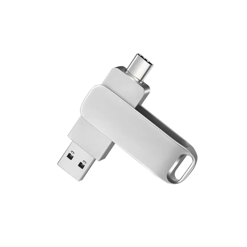 10-Pack Type-C USB 3.0 OTG Flash Drive 32–256GB Metal USB Flash Drive PRIMED Silver-10PCS 32GB-USB 2.0