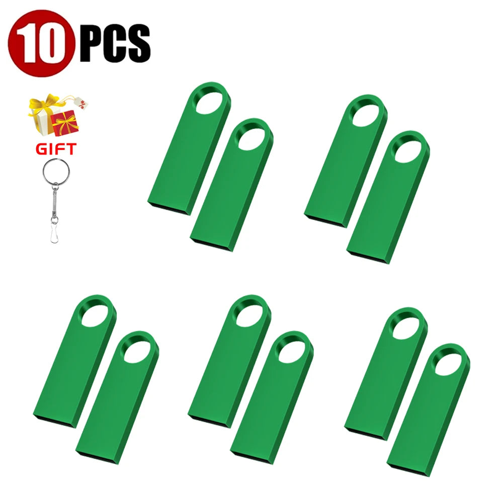 10-Pack Custom Logo Metal USB Flash Drives 128MB–128GB USB Flash Drive PRIMED 128GB X 10PCS SeaGreen CN
