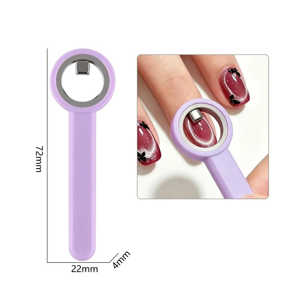 Hollow Cat Eye Magnet Nail Tool – Halo Ring DIY Manicure Nail Art Magnet PRIMED Purple