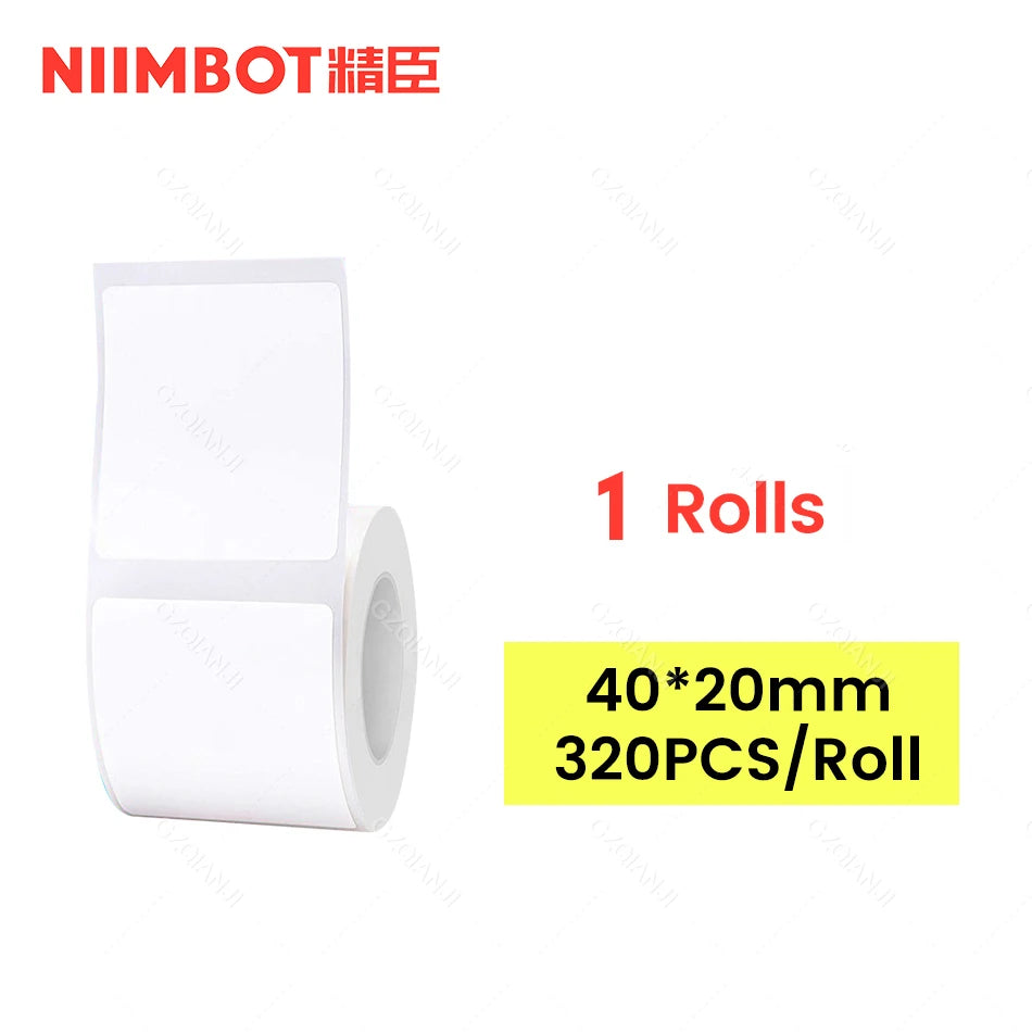 Niimbot Thermal Label Rolls – B1 B21 B203 B3S Compatible Label Maker Tape PRIMED 40X20mm