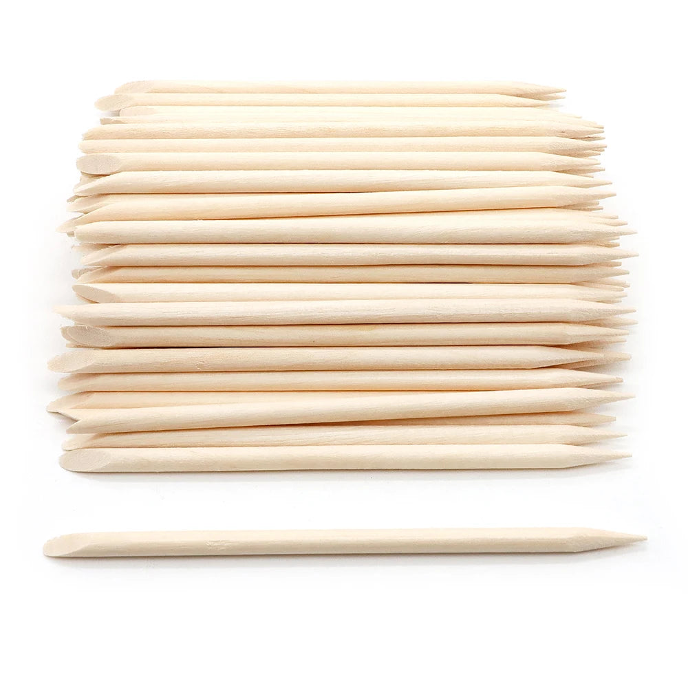Wood Cuticle Sticks 95mm Double-Ended | 100/200/500 Pack