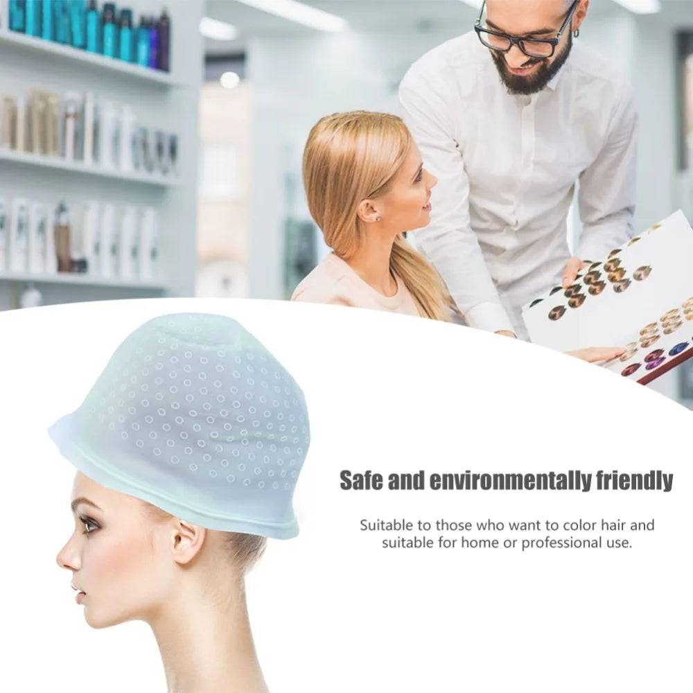 Reusable Silicone Hair Highlighting Cap with Metal Hook Hair Coloring Cap PRIMED