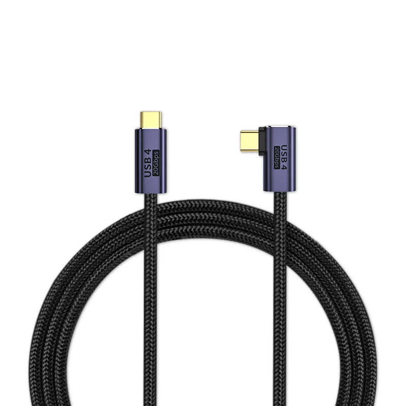 USB4 Thunderbolt 4 Cable 90° PD 100W 20Gbps 8K Type-C USB-C Cable PRIMED 90 Degree Elbow 3m