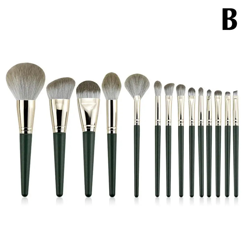 14-Piece Fluffy Makeup Brush Set – Foundation, Blush & Eye