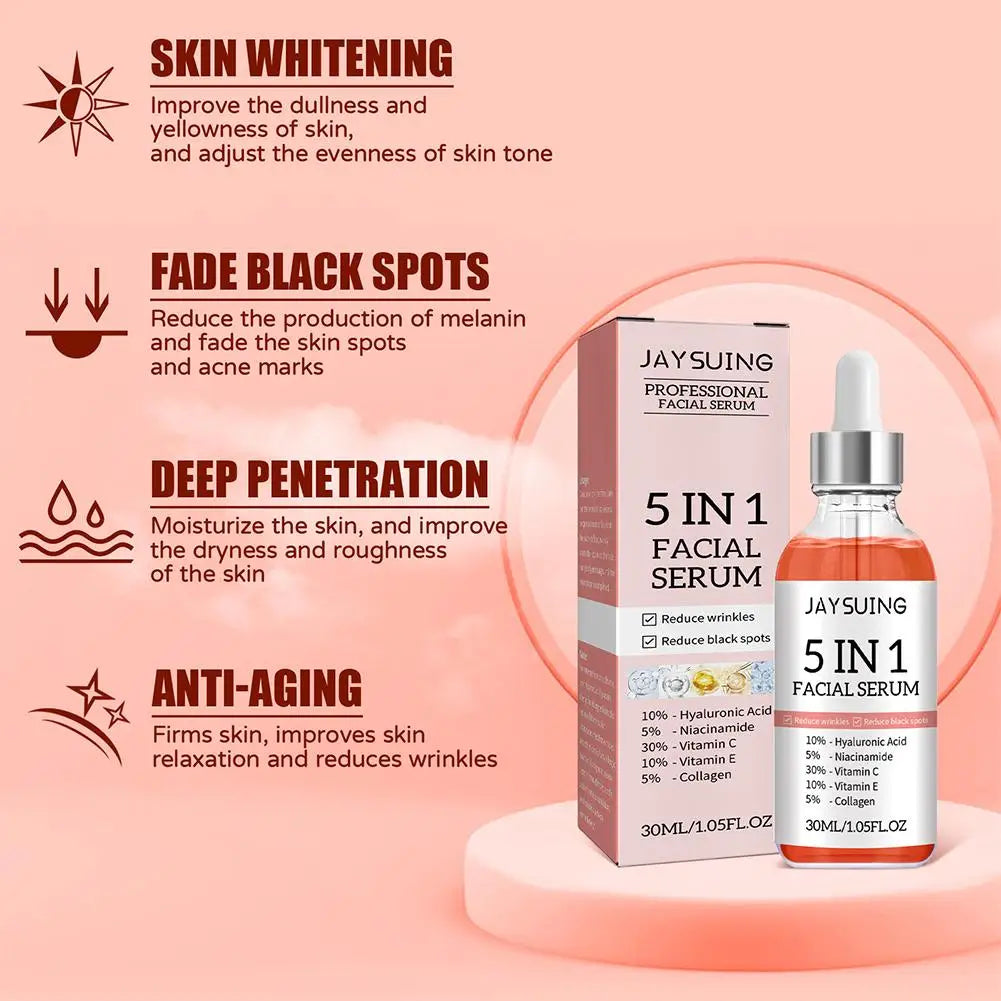 5-in-1 Vitamin C Face Serum – Niacinamide & Hyaluronic Acid