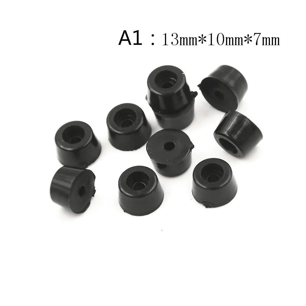 10-Pack Black Rubber Furniture Feet | Non-Slip Floor Protectors