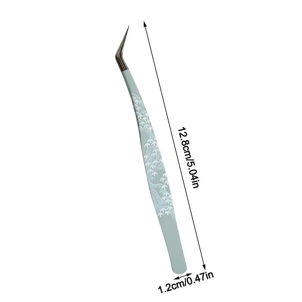 Curved Stainless Steel Eyelash Tweezer – Anti-Static Precision Eyelash Tweezer PRIMED