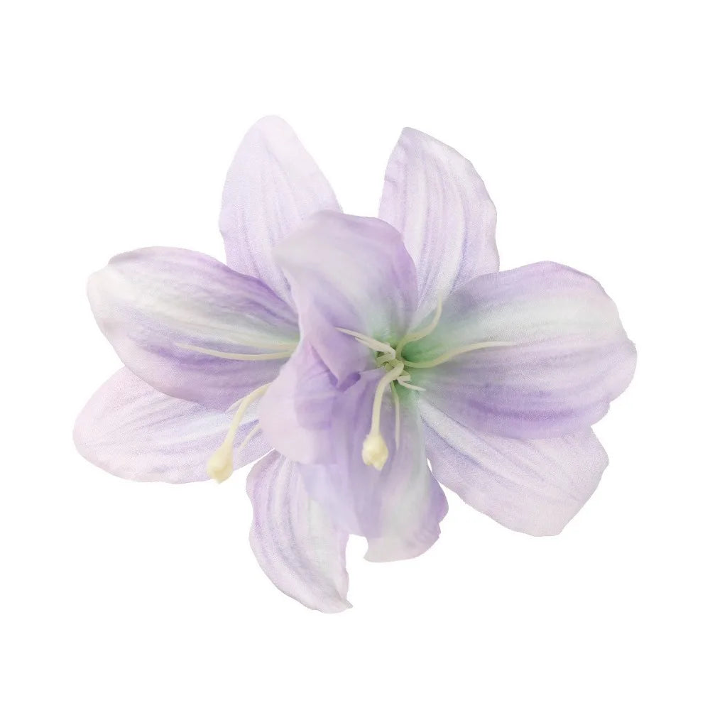 Lily Flower Duckbill Hair Clip | Bohemian Double Flower Floral Hair Clip PRIMED Light Purple