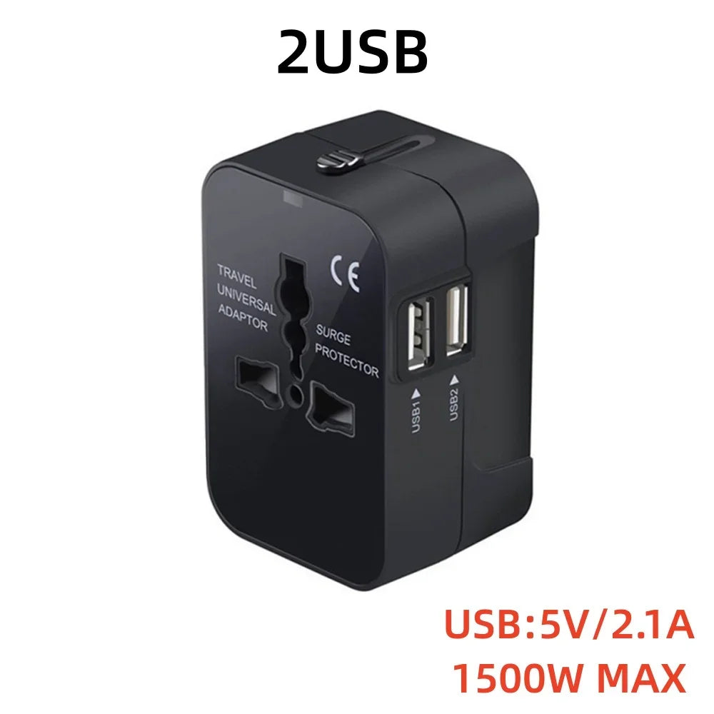 Universal Travel Adapter PD20W QC18W USB-C | US EU UK AU Travel Power Adapter PRIMED Dual USB
