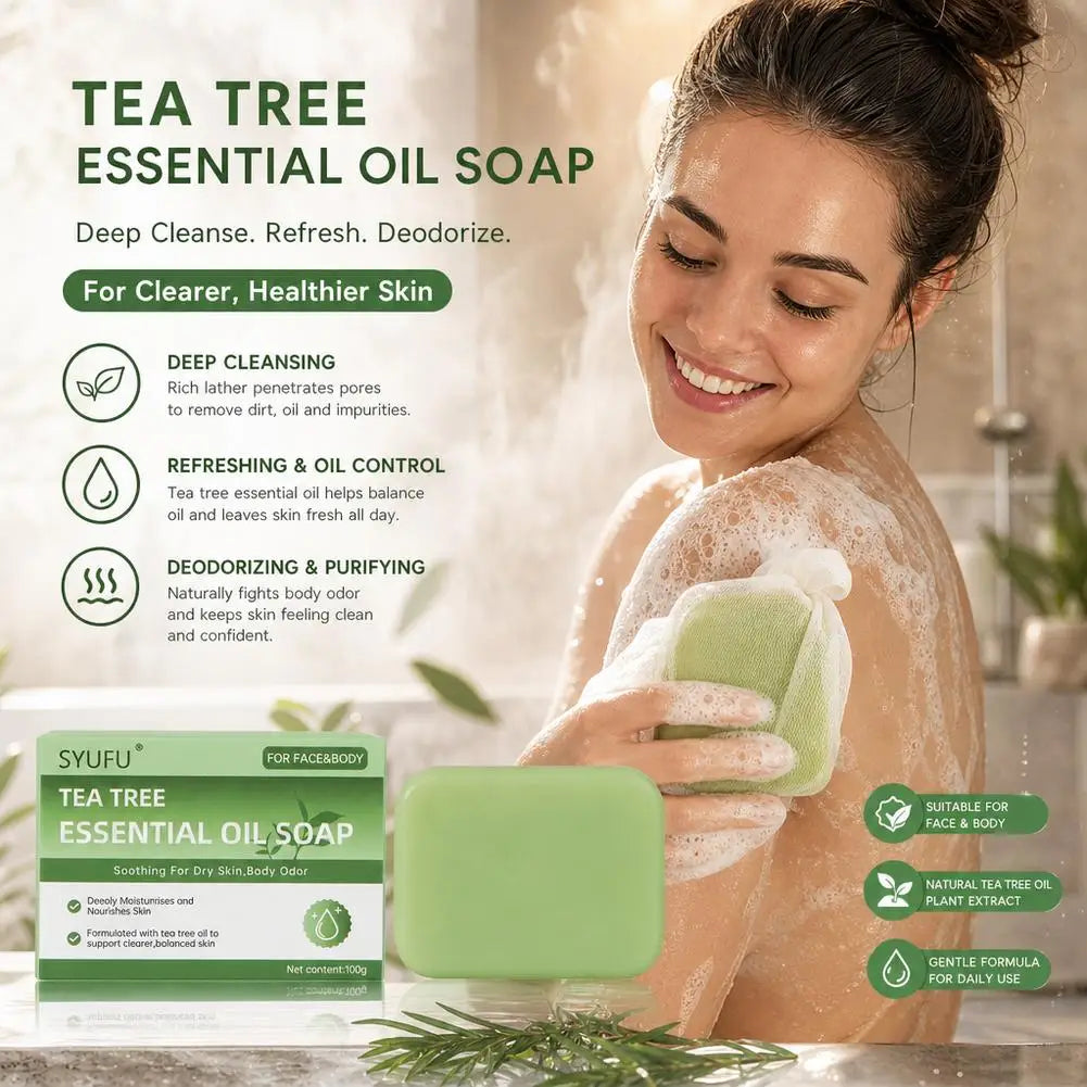 Green Tea Tree Oil Exfoliating Bar Soap – Face & Body Cleanser Exfoliating Bar Soap PRIMED