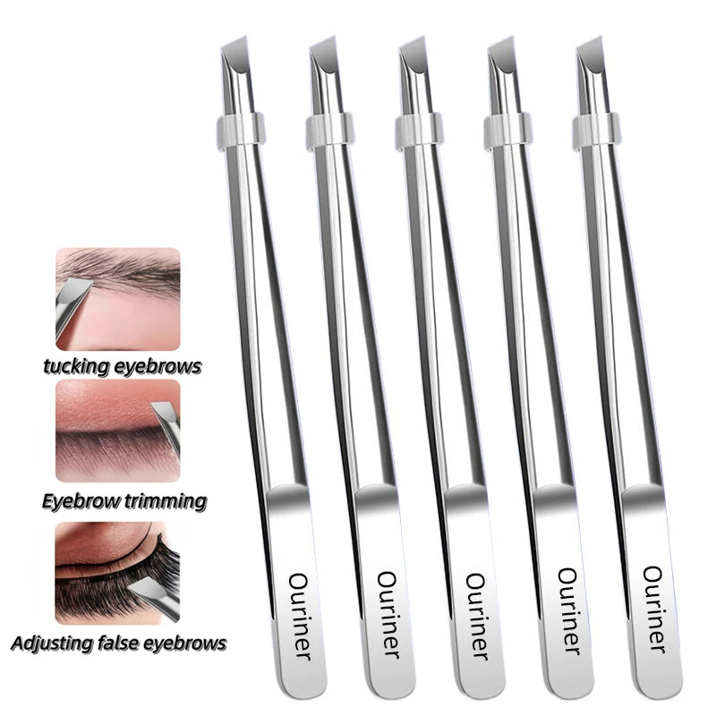 Stainless Steel Slant Tip Eyebrow Tweezers | Precision Beauty