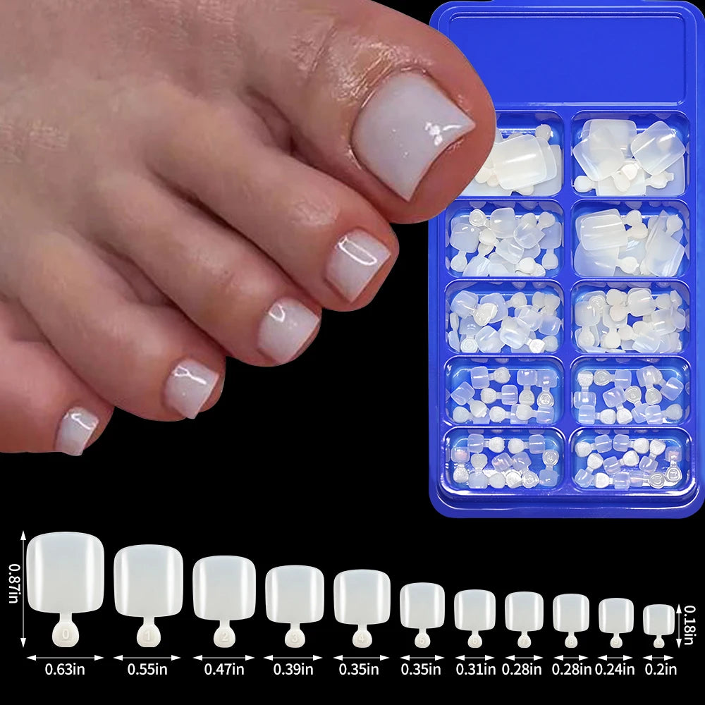 120Pcs French Press-On Toenails – Ultra-Thin Full Cover Acrylic