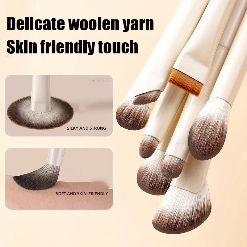 Porcelain Cloud Eye Makeup Brush Set – 8/10Pcs Ultra Soft