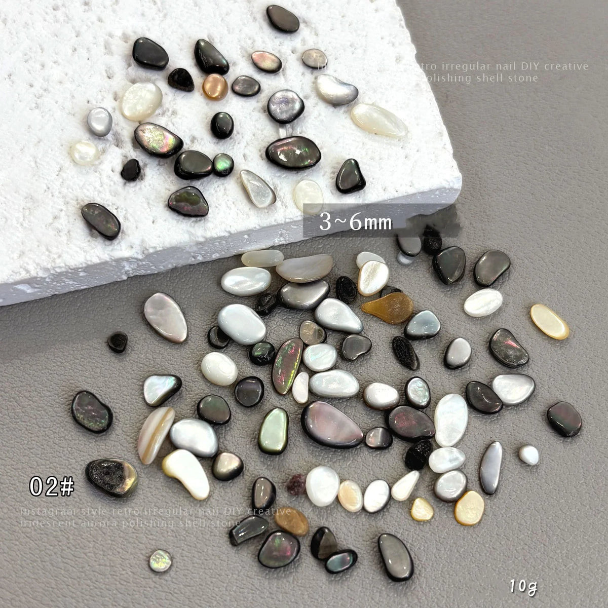 Natural Abalone Shell Nail Charms | Aurora Flatback Stones