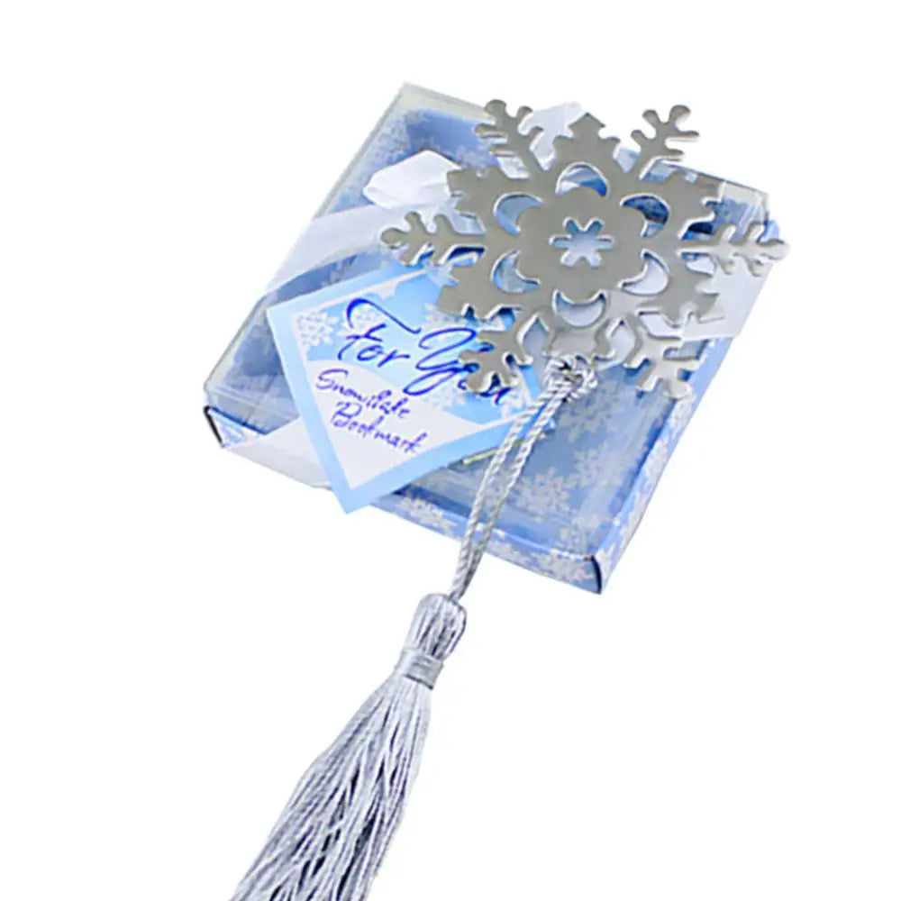Snowflake Metal Bookmark with Gift Box – Elegant Book Lover Gift Decorative Bookmark PRIMED silver