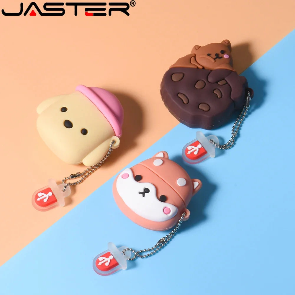 JASTER Cartoon USB Flash Drive Dinosaur & Akita Dog 4–128GB USB Flash Drive PRIMED