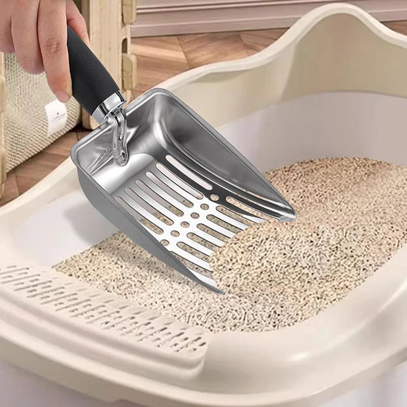 Stainless Steel Long Handle Cat Litter Scoop | Fine Mesh