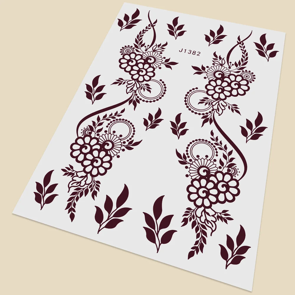 Henna Temporary Tattoo Stickers | Hand & Foot Body Art Temporary Tattoo Sticker PRIMED J1382