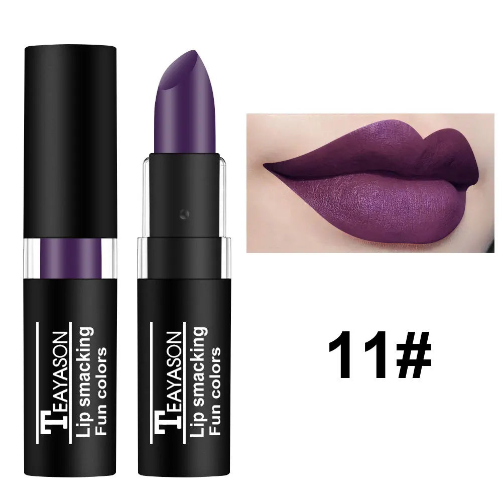 TEAYASON Matte Lipstick 12 Colors Waterproof Long-Lasting Lip Stain