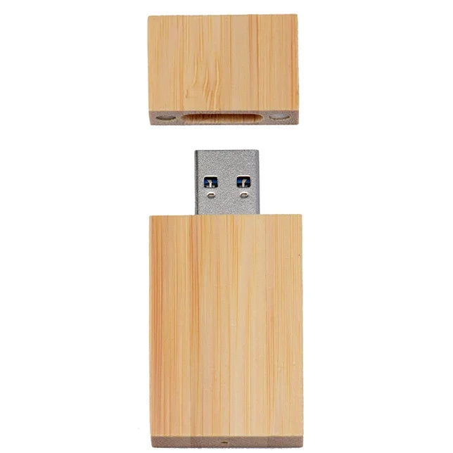 Wooden USB Flash Drive Custom Laser Engraved – 8GB to 64GB Gift USB Flash Drive PRIMED 128GB Bamboo no box CN