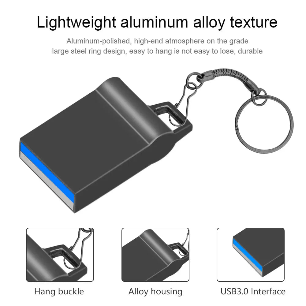 KAWEIDA USB 3.0 Flash Drive 8–128GB Metal Pen Drive + Keychain USB Flash Drive PRIMED