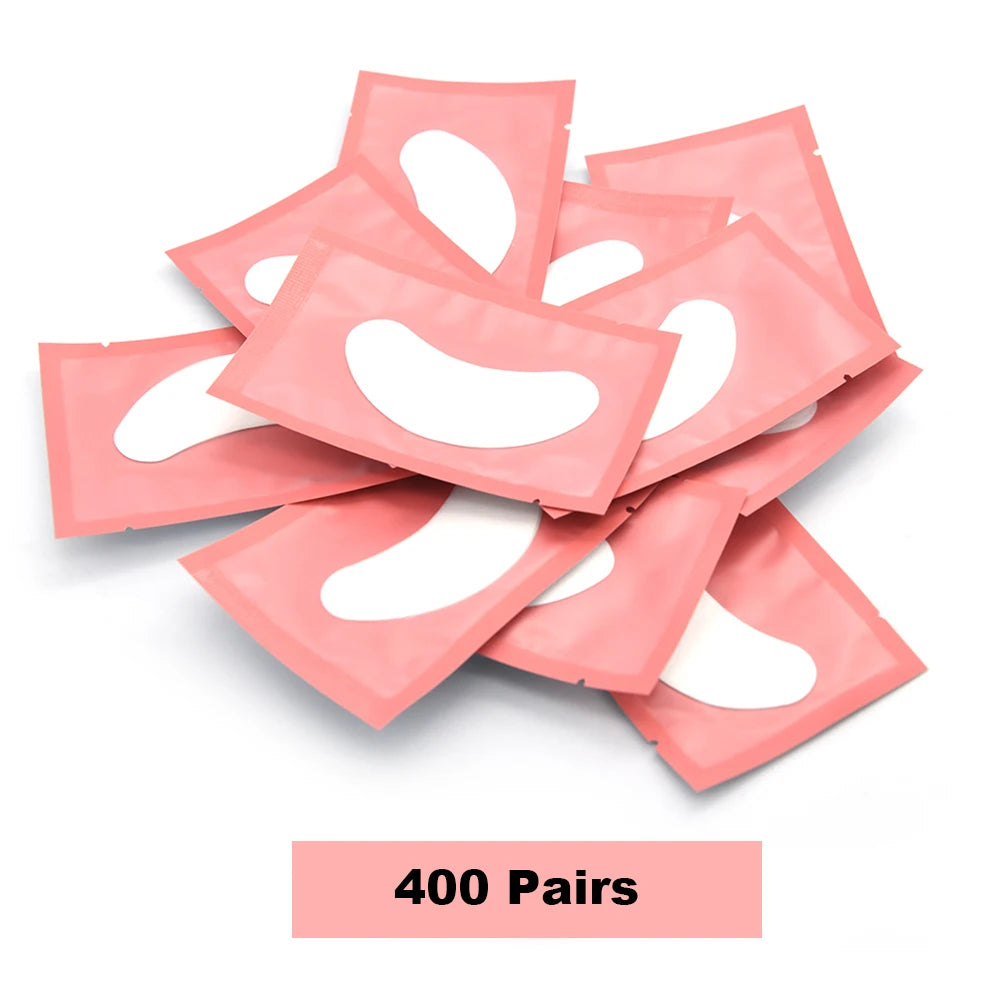 400 Pairs Hydrogel Under Eye Pads for Eyelash Extensions Eyelash Extension Pads PRIMED 400 Pairs Pink