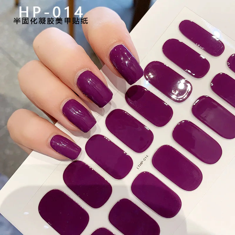 Semi-Cured Gel Nail Wraps Pink Tulip Floral | 16 Tips/Sheet