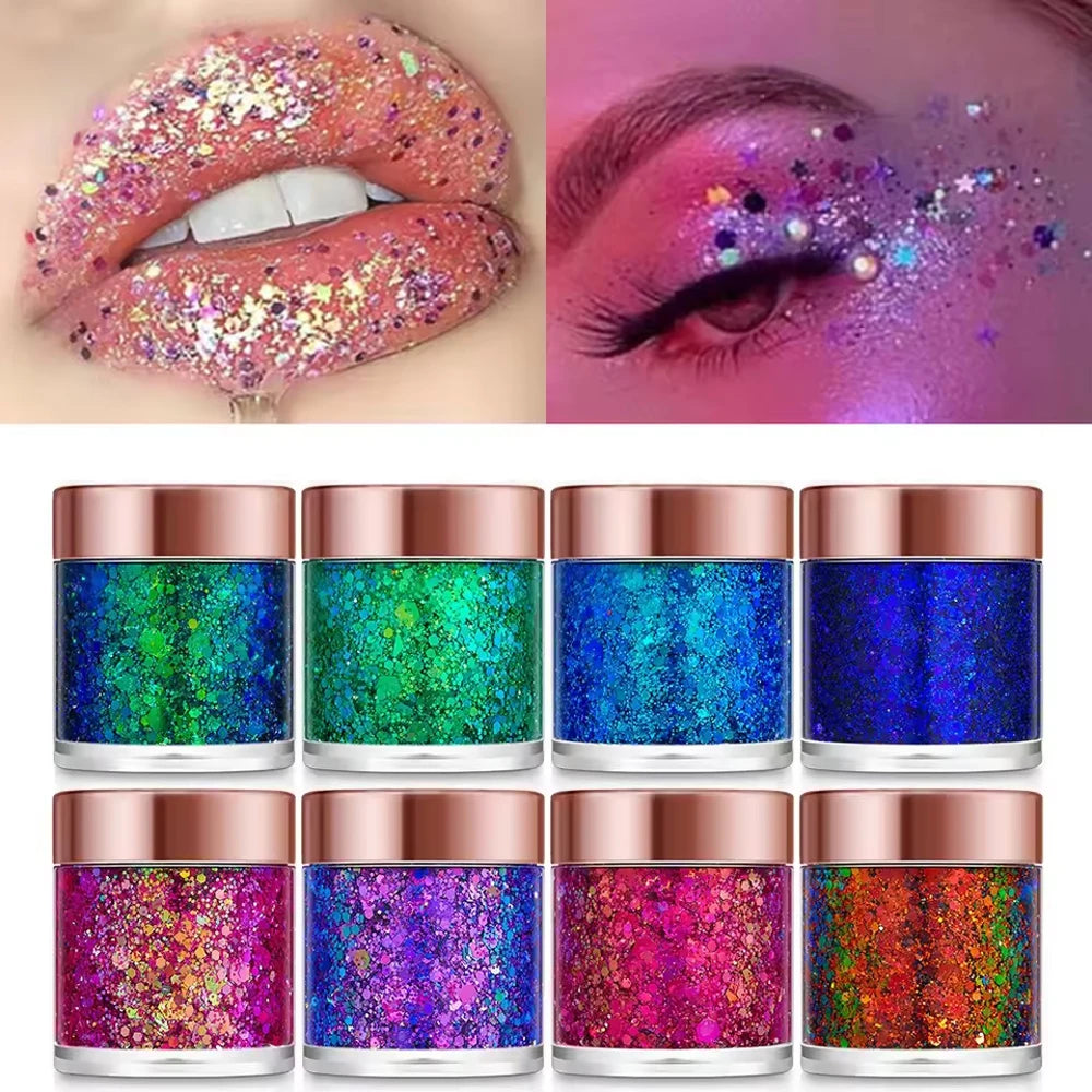 Chameleon Glitter Gel – Eye, Face & Body Shimmer Sequins Glitter Gel Makeup PRIMED