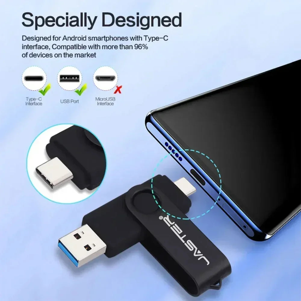JASTER Custom Logo Metal USB Flash Drive 2.0 | 128MB–128GB USB Flash Drive PRIMED