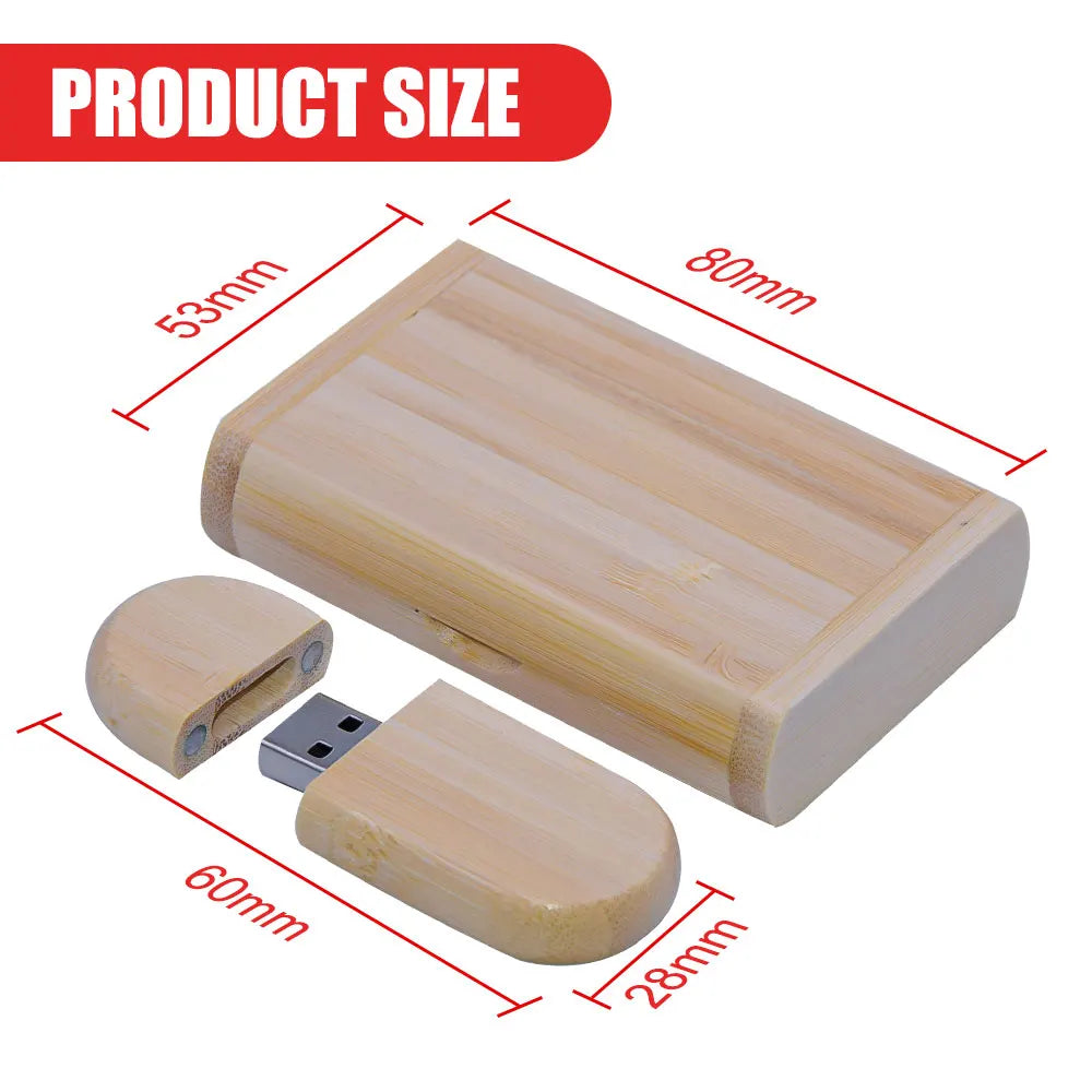 Wooden USB Flash Drive Custom Logo | 4GB–128GB Bamboo Maple Custom USB Flash Drive PRIMED