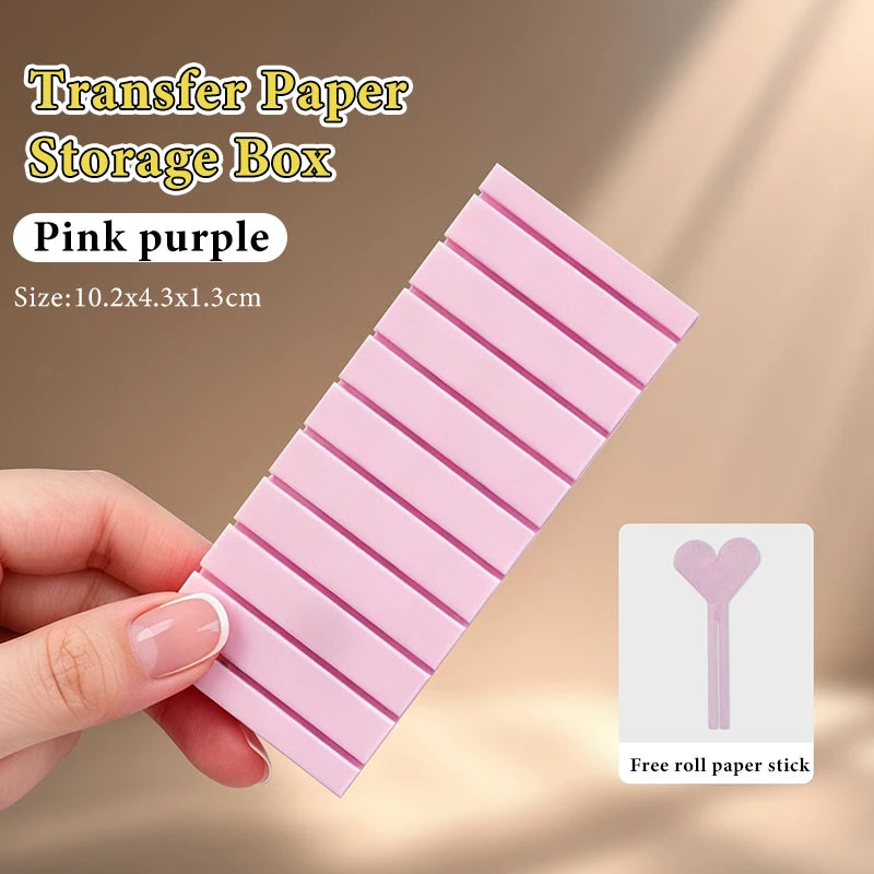 10-Compartment Nail Transfer Paper Storage Box – 7 Colors