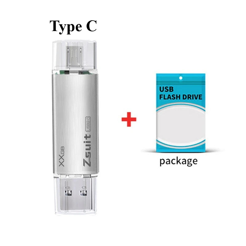 Z-SUIT 2-in-1 USB Type-C & USB 3.0 Metal Flash Drive 128GB