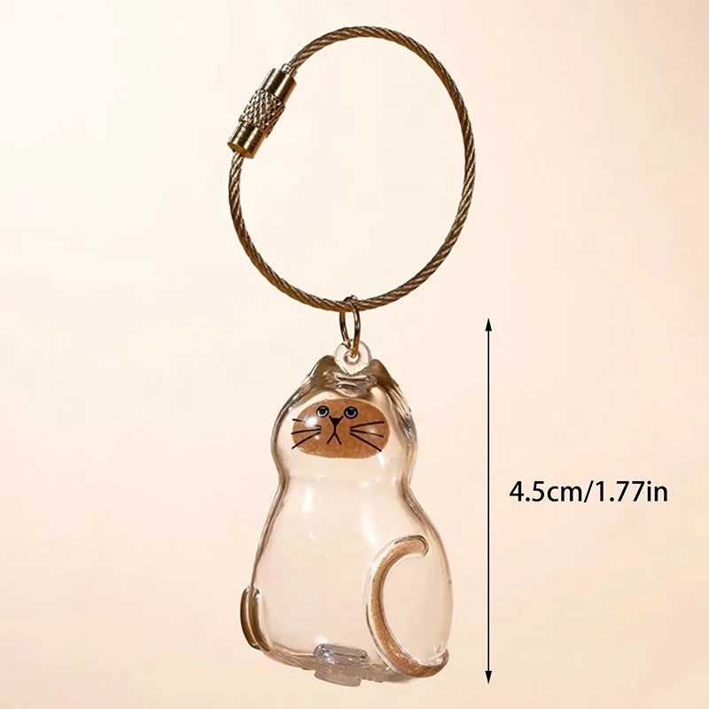 Kawaii Cat Capsule Keychain – Pet Hair Keepsake Storage Box Pet Keepsake Keychain PRIMED