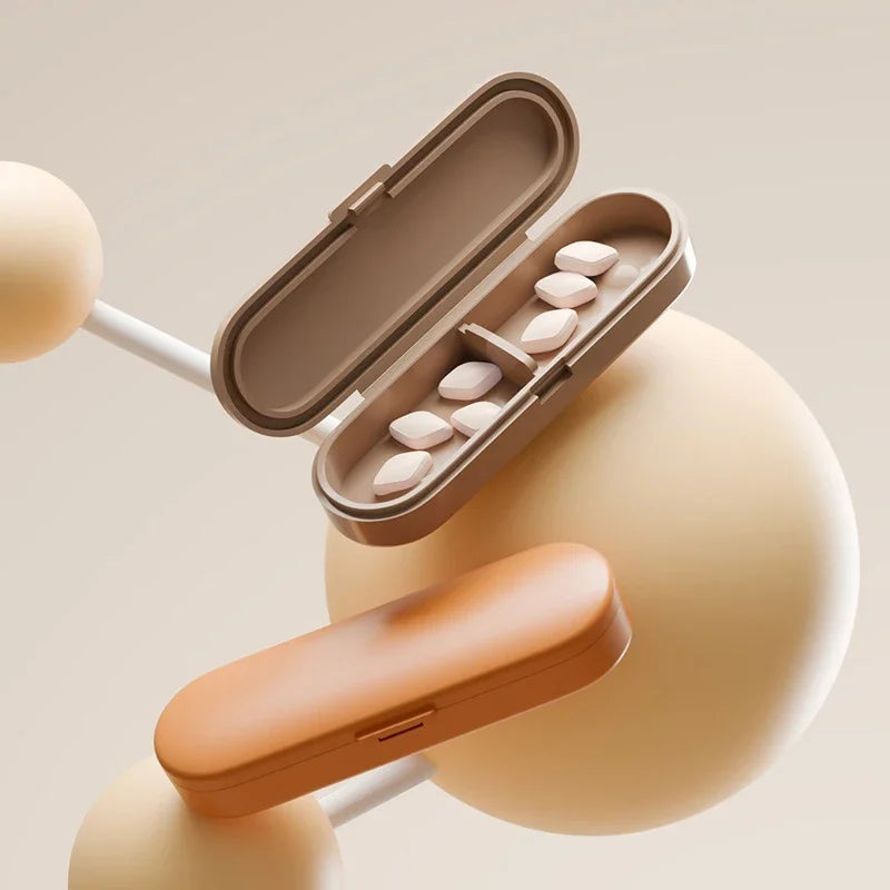 Ultra Mini Magnetic Pill Organizer – 2-Compartment Travel Case