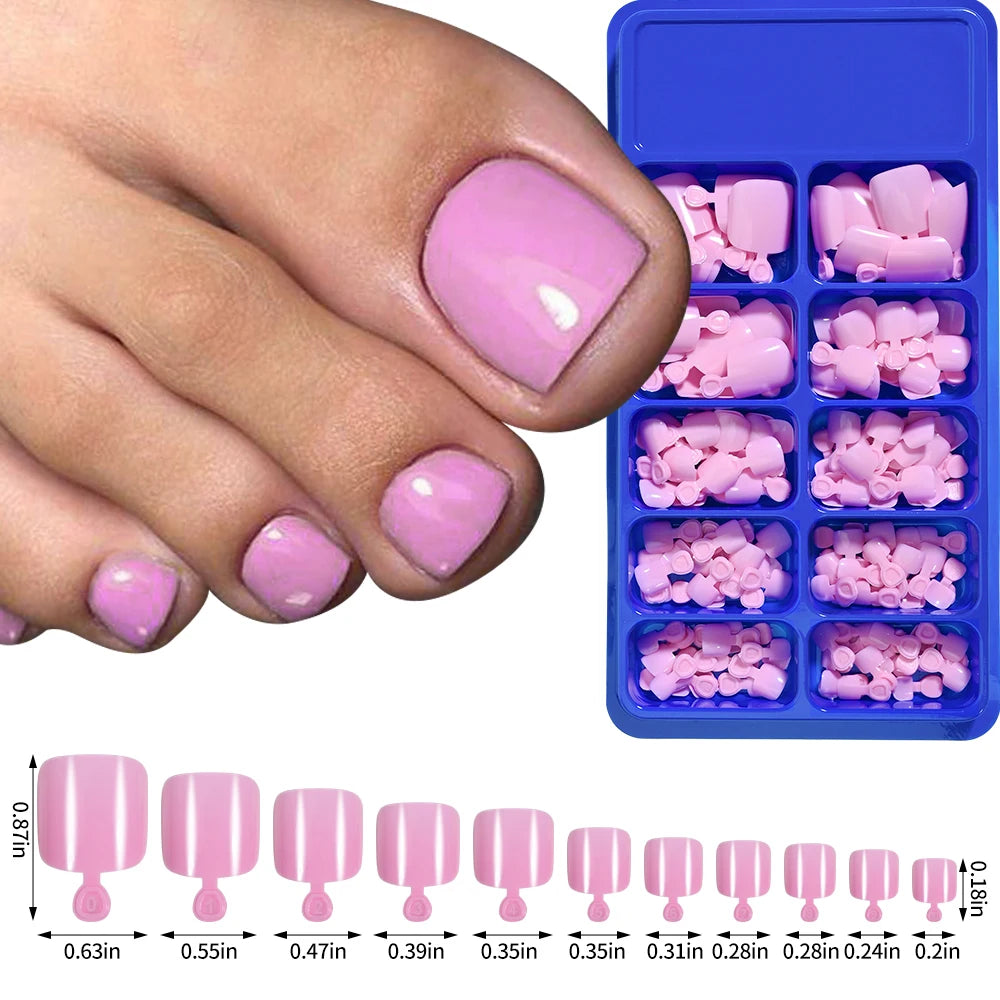 120Pcs French Press-On Toenails – Ultra-Thin Full Cover Acrylic