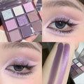 Purple Lavender 9-Color Glitter Eyeshadow Palette | Shimmer & Matte Eyeshadow Palette PRIMED purple