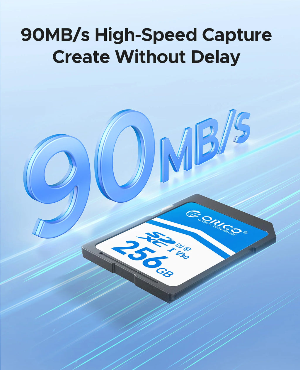 ORICO SD30 SDXC Memory Card U3 V30 4K | Up to 90MB/s SD Memory Card PRIMED