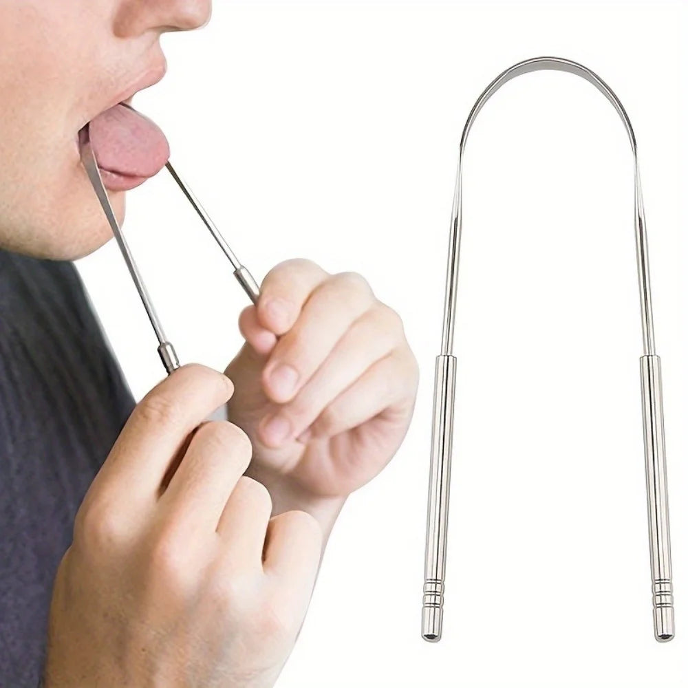 U-Shaped Stainless Steel Tongue Scraper – Oral Hygiene Tool
