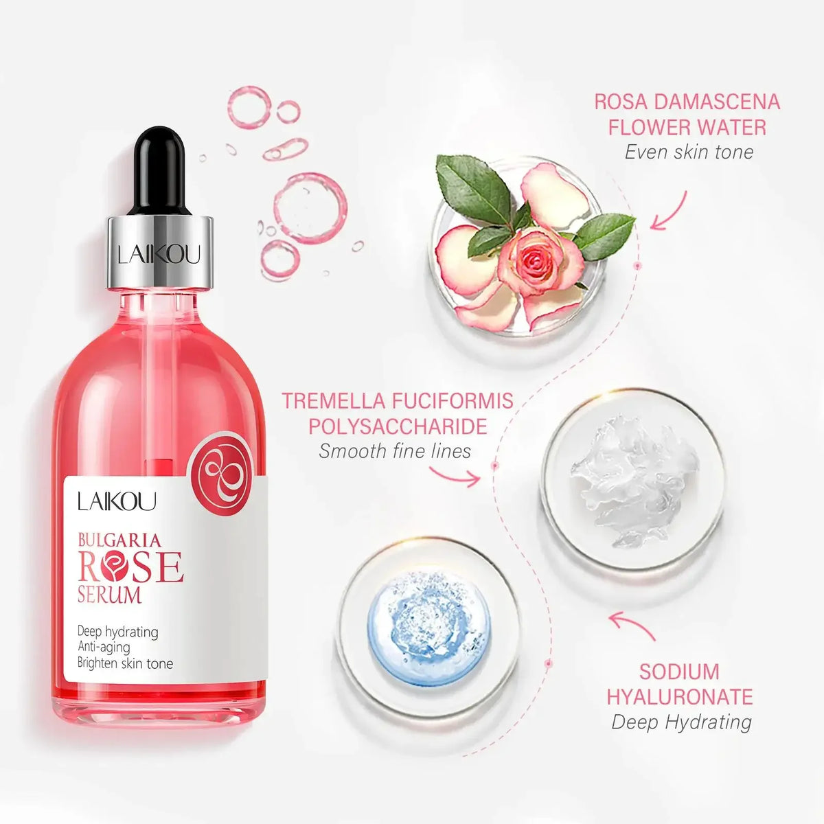 LAIKOU Anti-Aging Face Serum 100ml – Vitamin C & Hyaluronic Acid Anti-Aging Face Serum PRIMED