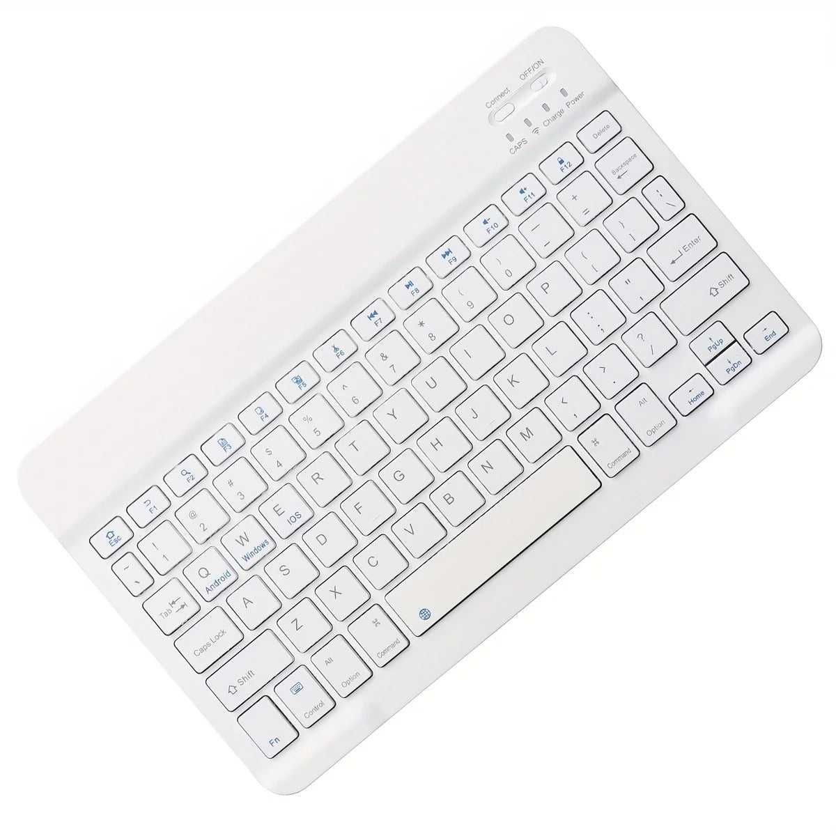 Ultra-Thin 10" Bluetooth Wireless Keyboard – iOS Android Windows Bluetooth Wireless Keyboard PRIMED White keyboard