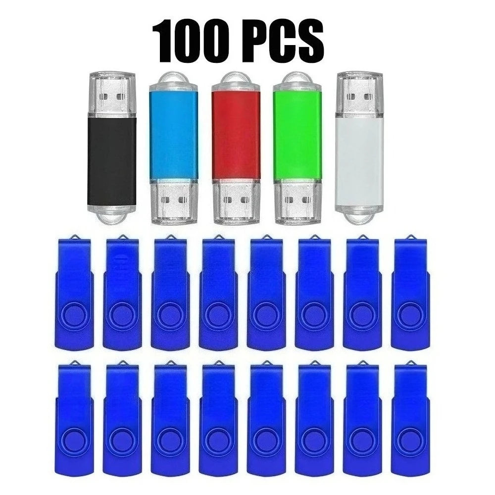 100-Pack Custom Logo Metal USB 2.0 Flash Drives 4GB–128GB USB Flash Drives PRIMED
