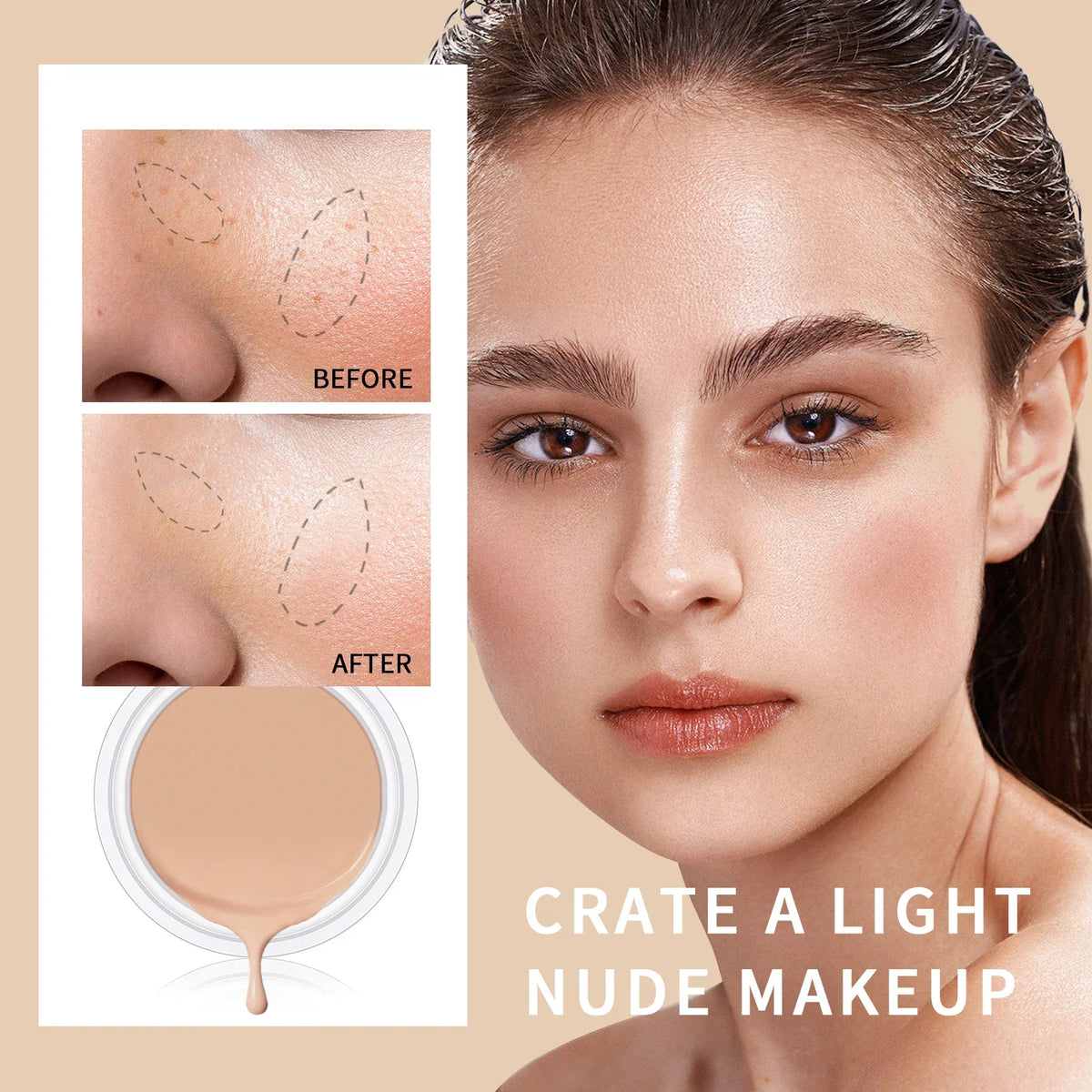 QIC High Coverage Waterproof Concealer Cream | All Skin Types