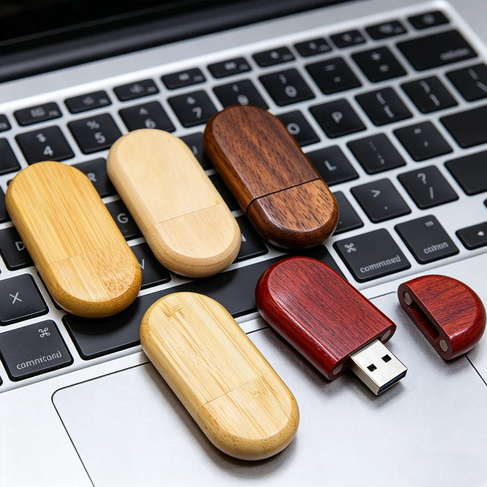 5-Pack Wooden USB Flash Drive 4GB–128GB | Free Custom Logo USB Flash Drive PRIMED