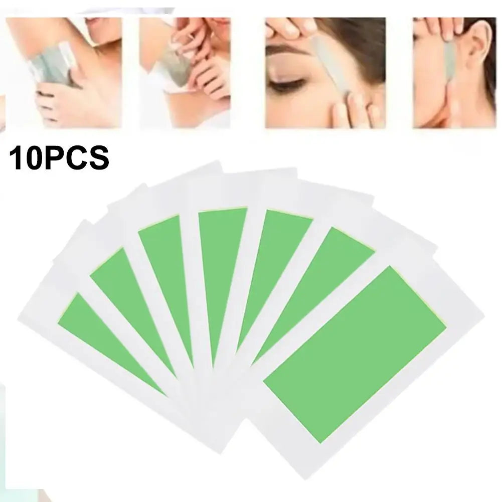 10-Pack Cold Wax Hair Removal Strips – Face & Body