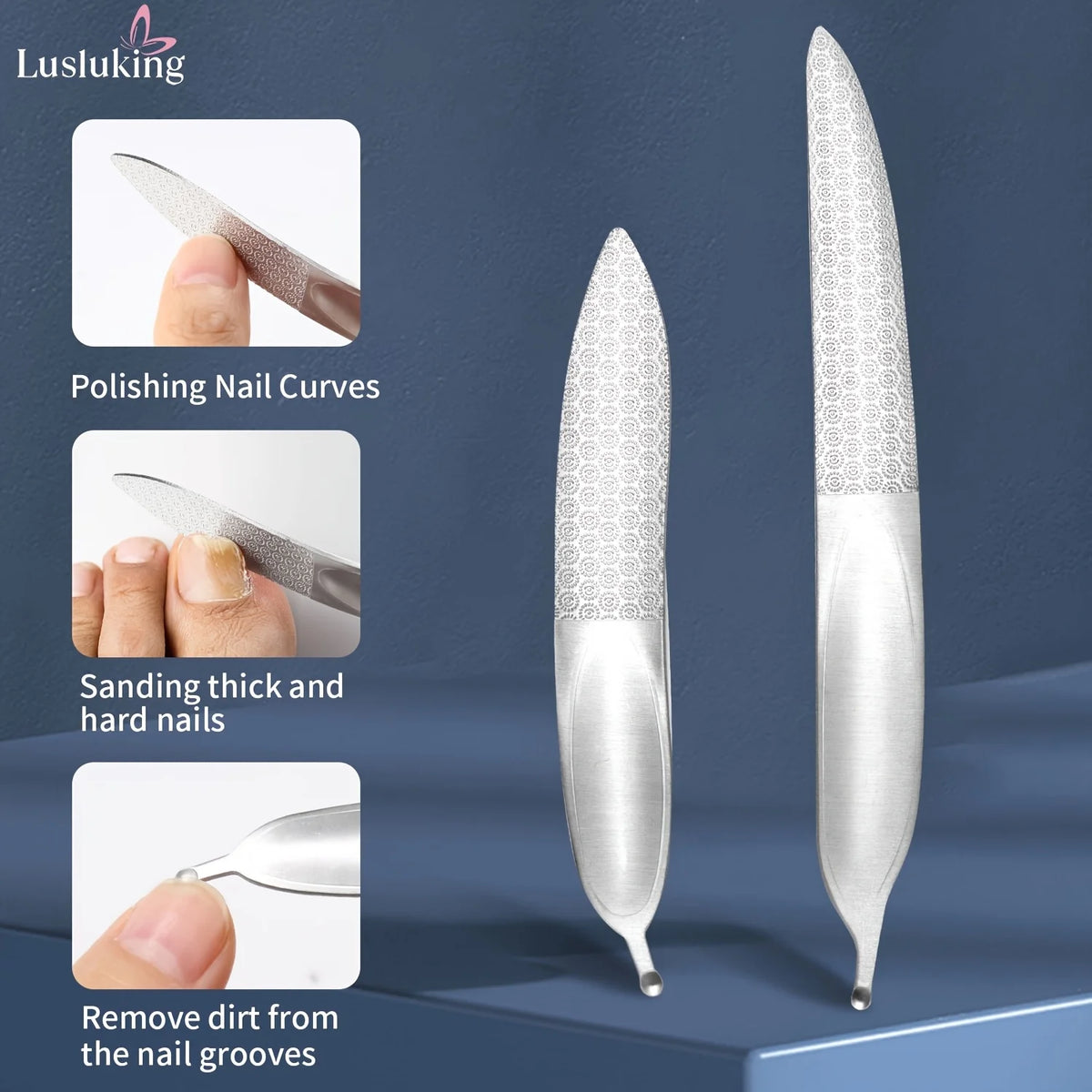 Ouriner Double-Sided Stainless Steel Nail File | Manicure Tool