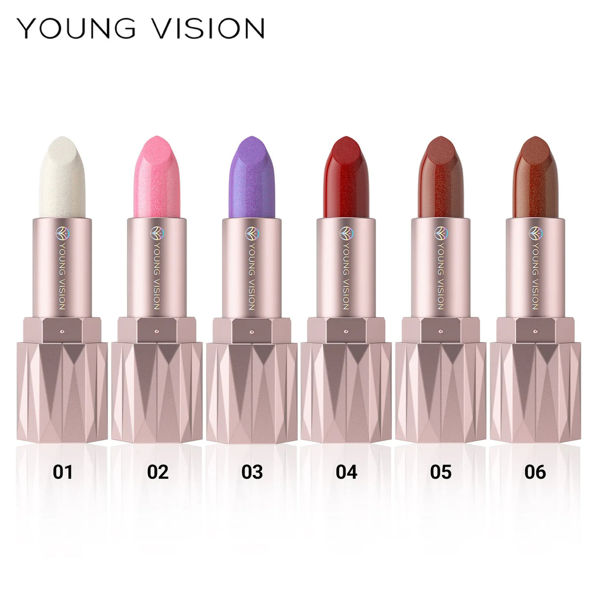 Pearlescent Shimmer Lipstick – Glitter Metallic Waterproof Matte