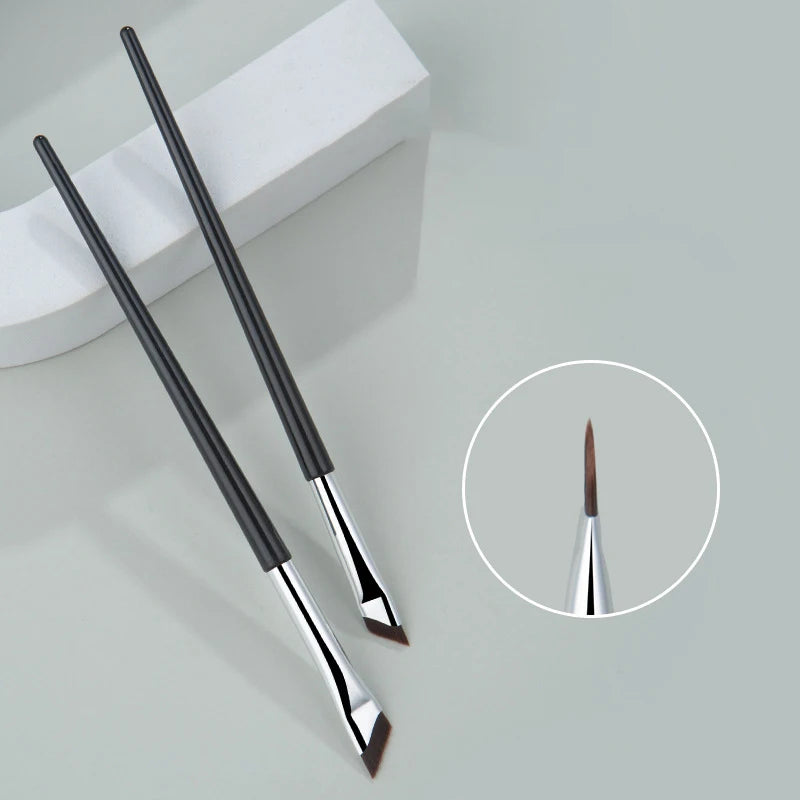 2-Pack Ultra-Thin Blade Eyeliner & Angled Eyebrow Brush Set Makeup Brush Set PRIMED