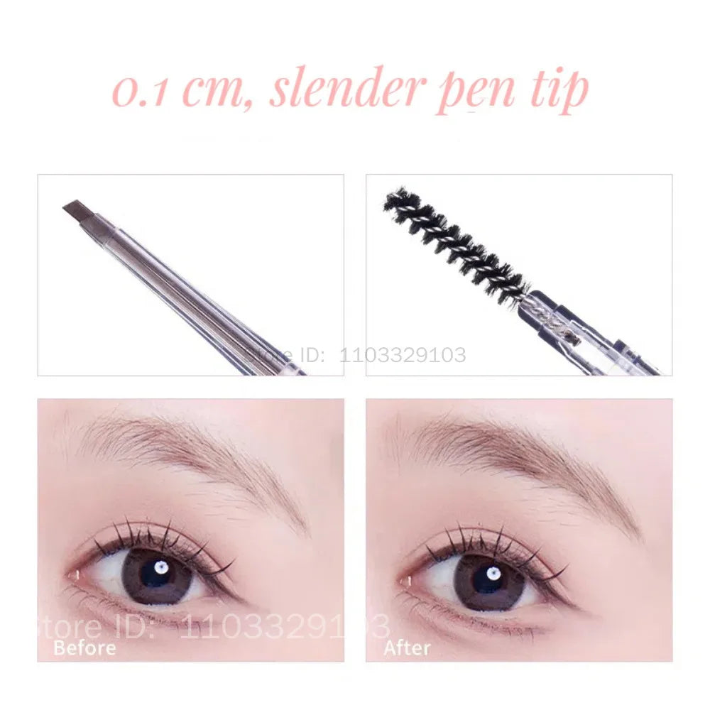 FLORTTE Dual-Ended Fine Eyebrow Pencil – Waterproof Brow Eyebrow Pencil PRIMED
